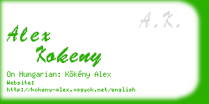 alex kokeny business card